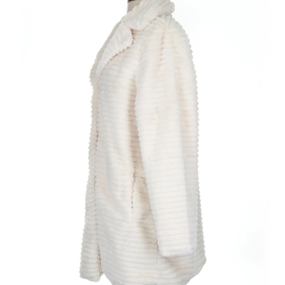 JASON WU Cream Faux Fur Midi Luxury Coat Jacket Sz M NWT - Picture 5 of 16